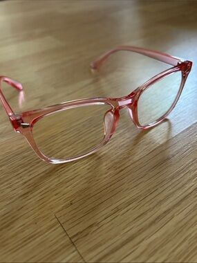 Pink blue light blocking glasses
